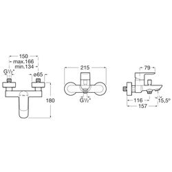 Baterie pentru cada si dus Roca Cala A5A026EB00 (White) Thumb