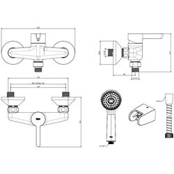 Baterie pentru de dus Roca Saona A5A207AC0K (Chrome) Thumb
