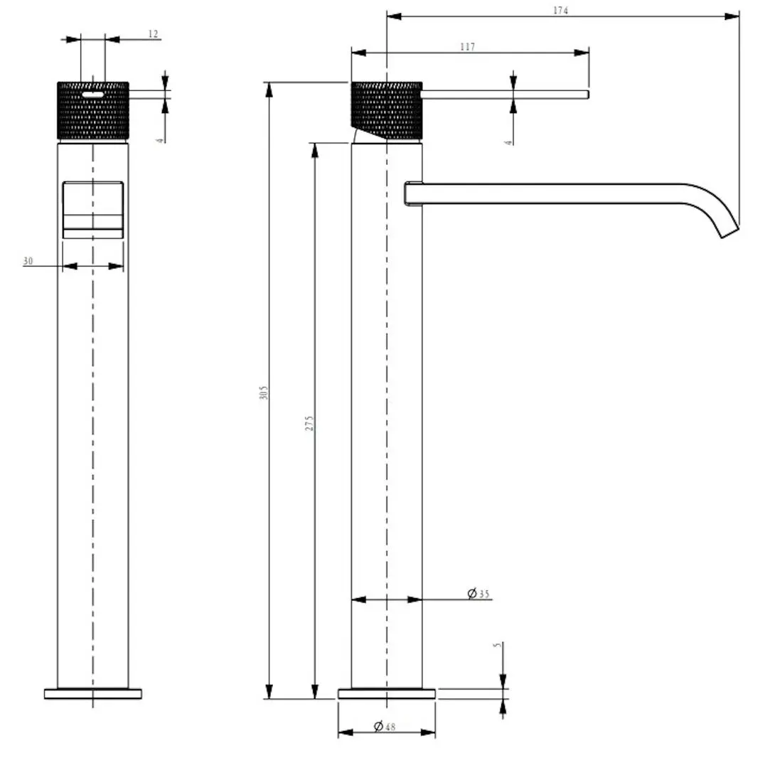 Baterie pentru cada si dus SanDonna Dorota (Black)