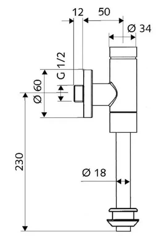 Robinet pentru pisoar Schell Schellomat Basic 024760699 (Chrome)