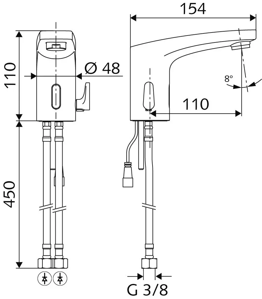 Baterie pentru lavoar Schell Modus Trend E 021700699 (Chrome)