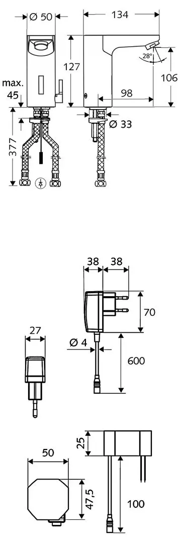 Baterie pentru lavoar Schell Celis E 012320699 (Chrome)