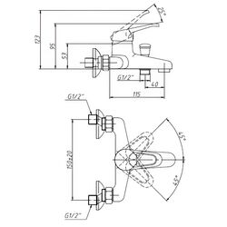 Baterie pentru cada si dus Silver 88047 (Chrome) Thumb