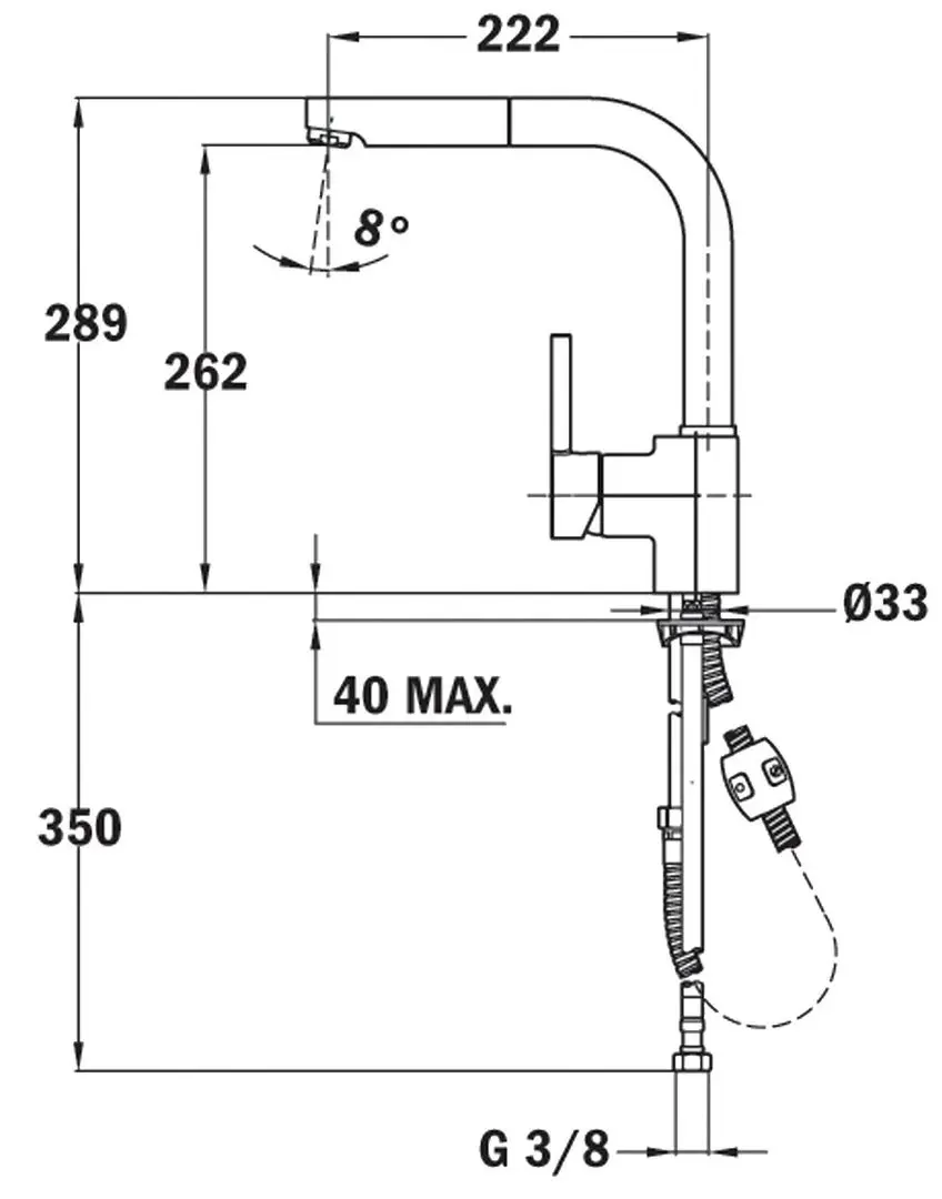 Baterie pentru chiuveta Teka ARK 938I (Inox) - 2