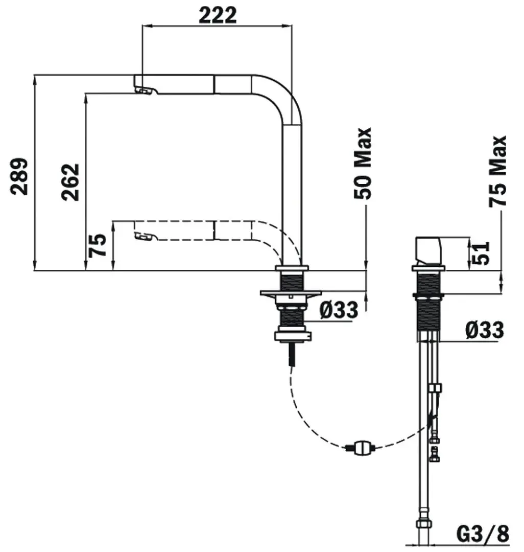 Baterie pentru chiuveta Teka AUK 983 (Chrome) - 4