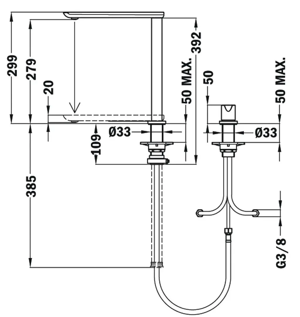 Baterie pentru chiuveta Teka FO 985 (Chrome) - 5