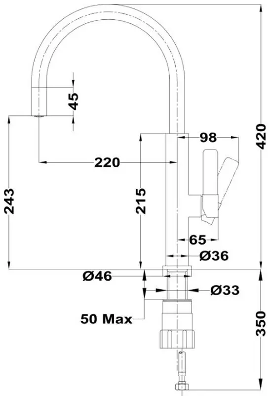 Baterie pentru chiuveta Teka FOT 995 (Black/Chrome) - 4