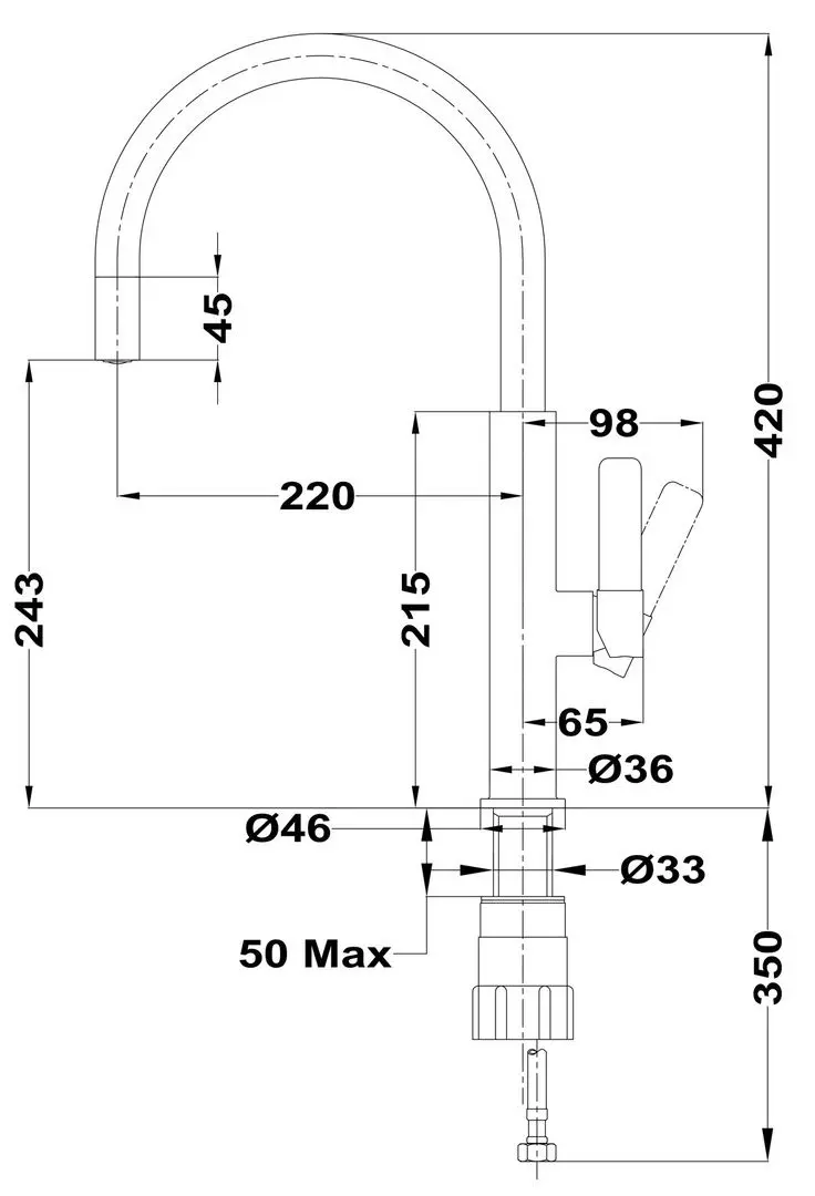Baterie pentru chiuveta Teka Maestro FOT 995 (Stone Grey) - 6
