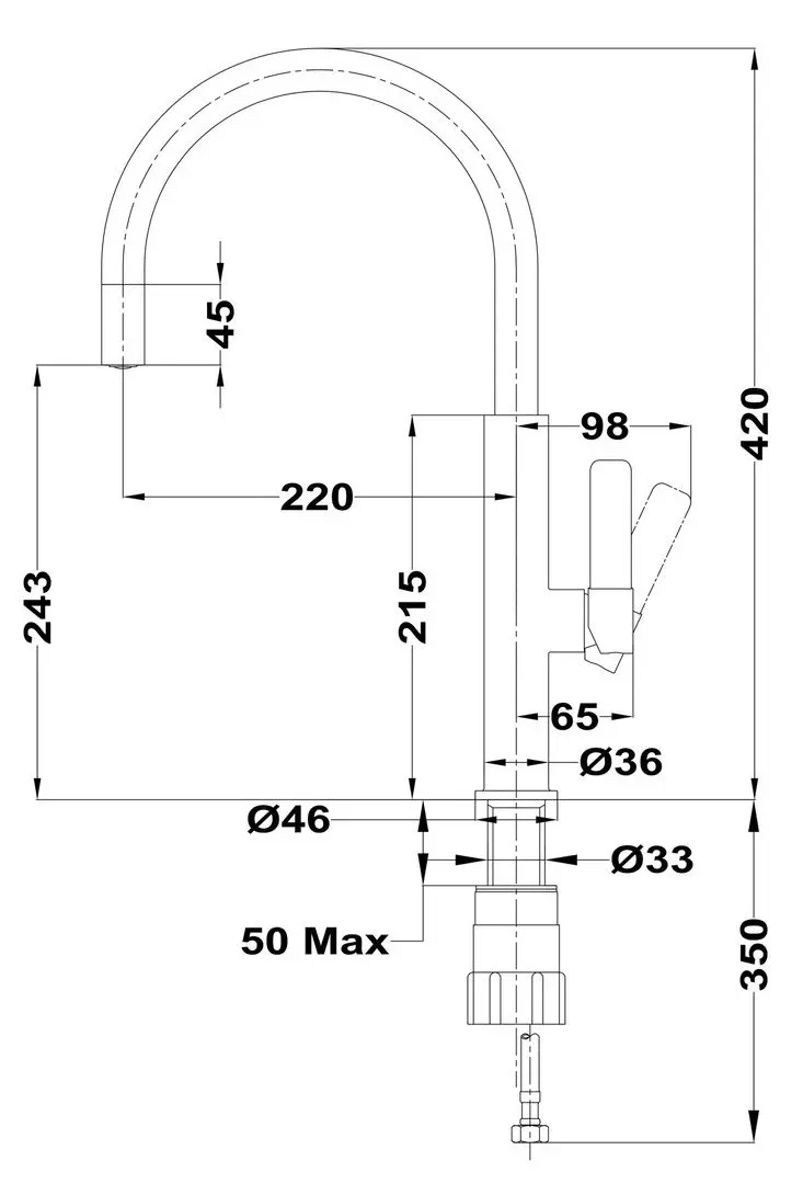 Baterie pentru chiuveta Teka Total FOT 995 (Chrome/Black) - 6