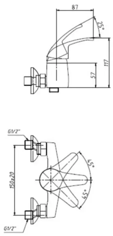 Baterie pentru dus Tivoli 103 (Chrome) - 2