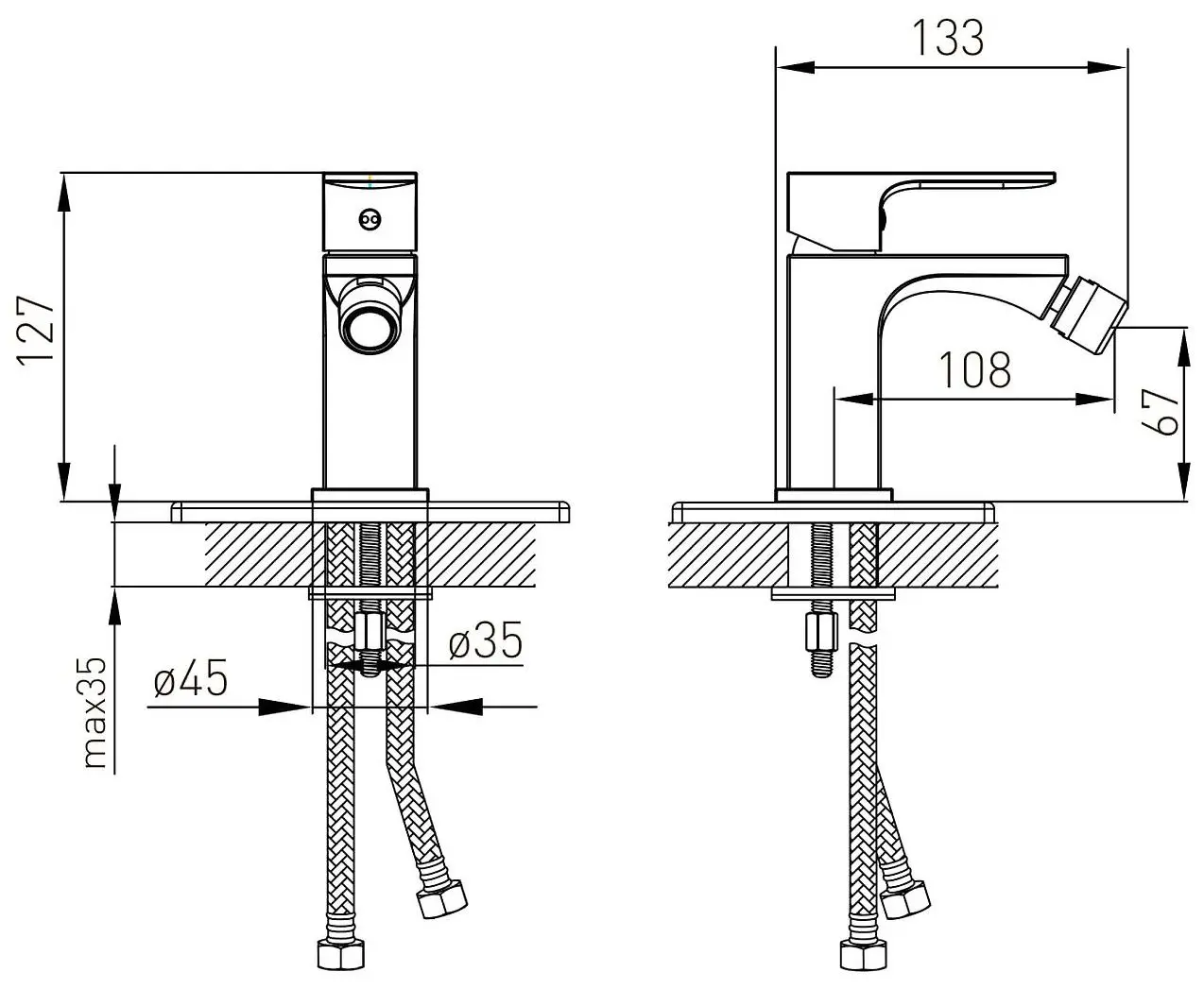 Baterie pentru bideu Volle 10-40-5100-black (Black) - 3