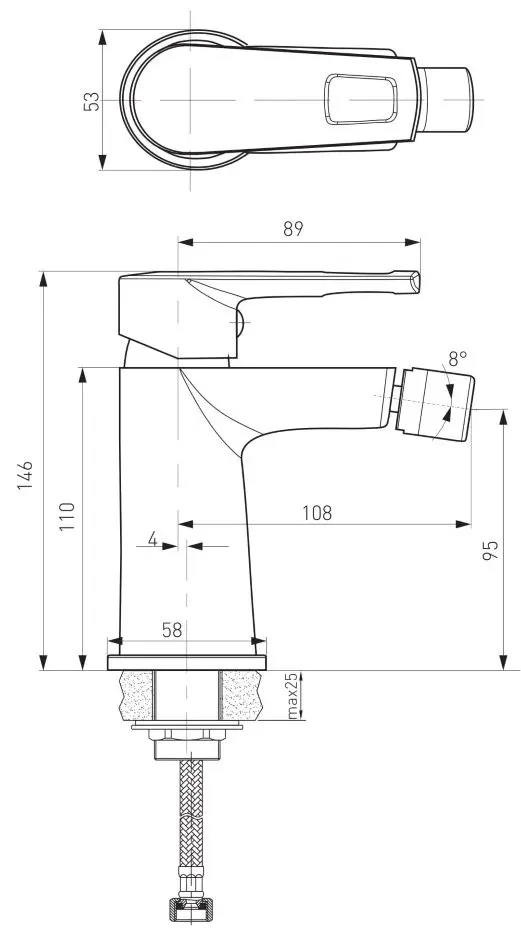 Baterie pentru bideu Volle Benita 15175100 (Chrome) - 3