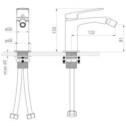 Baterie pentru bideu Volle Cante 1512.021002 (Nickel) Thumb
