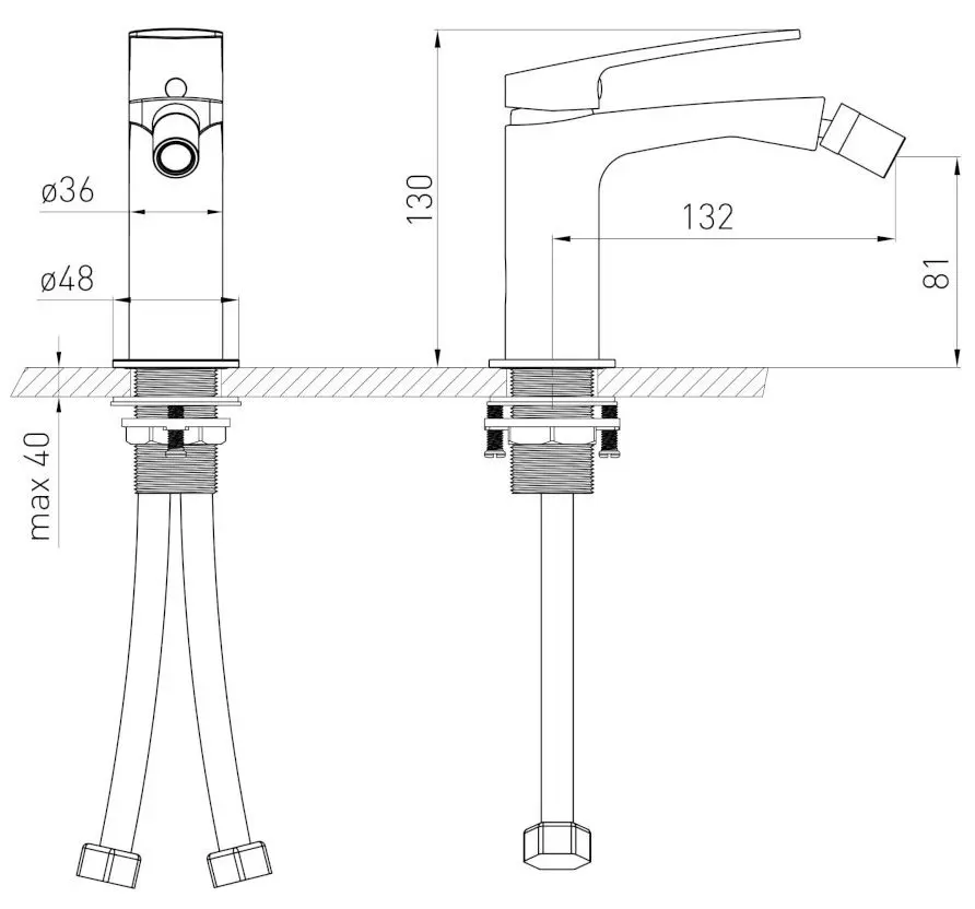 Baterie pentru bideu Volle Cante 1512.021004 (Black) - 3