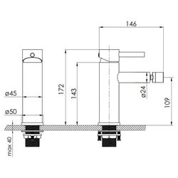 Baterie pentru bideu Volle Cruze 1547.020106 (Graphite) Thumb