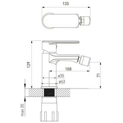 Baterie pentru bideu Volle Fiesta 15155100 (Chrome) Thumb