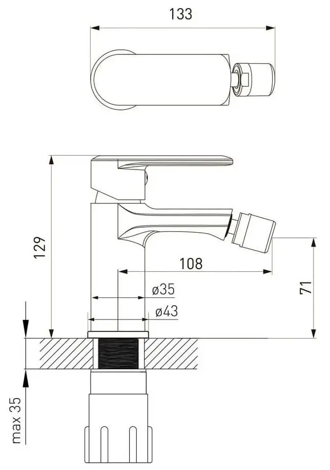 Baterie pentru bideu Volle Fiesta 1534.020104 (Black) - 3
