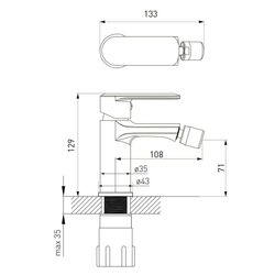 Baterie pentru bideu Volle Fiesta (Chrome) Thumb