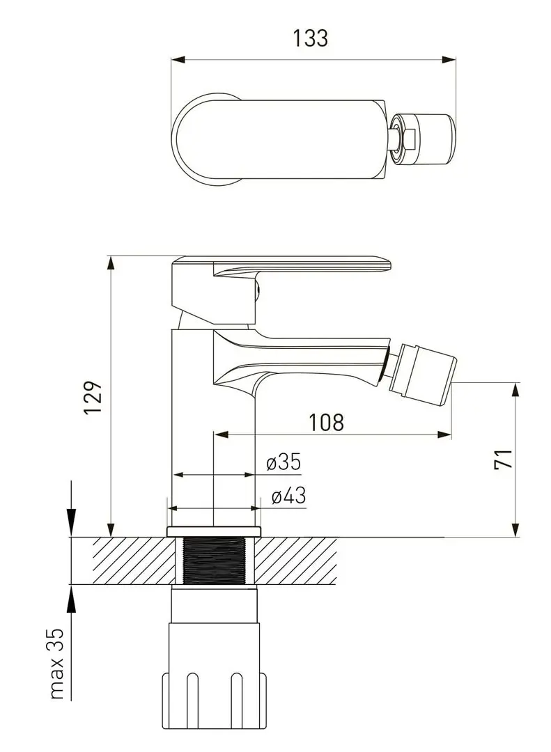 Baterie pentru bideu Volle Fiesta (Chrome) - 3