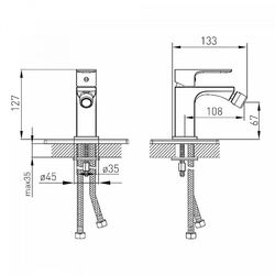 Baterie pentru bideu Volle Leon 1511.020101 (Chrome) Thumb