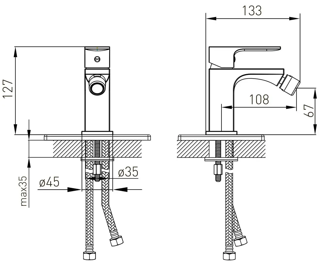 Baterie pentru bideu Volle Leon 1511.020104 (Black)