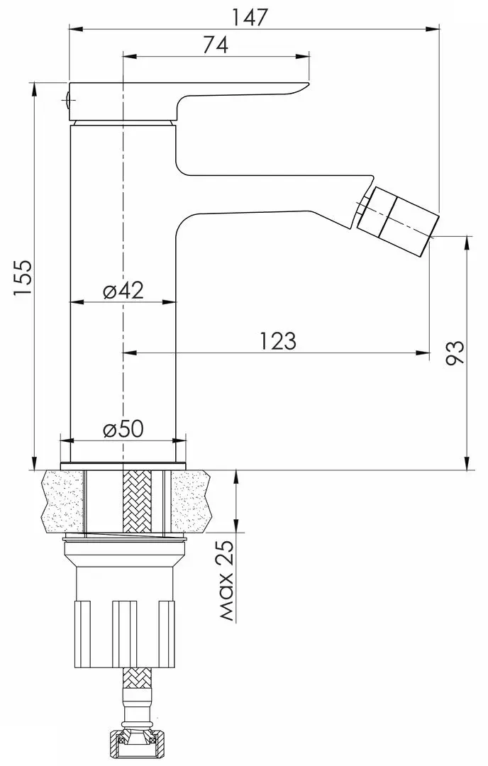 Смеситель для биде Volle Libra 1521.020101 (Chrome)