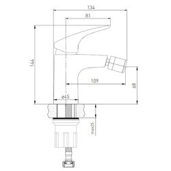 Baterie pentru bideu Volle Orlando 15195100 (Chrome) Thumb
