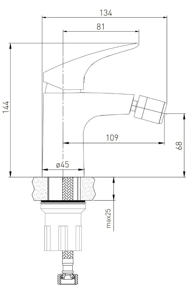 Baterie pentru bideu Volle Orlando 15195100 (Chrome) - 2