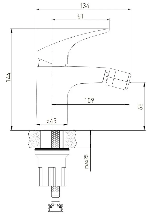 Смеситель для биде Volle Orlando 15195100 (Chrome)