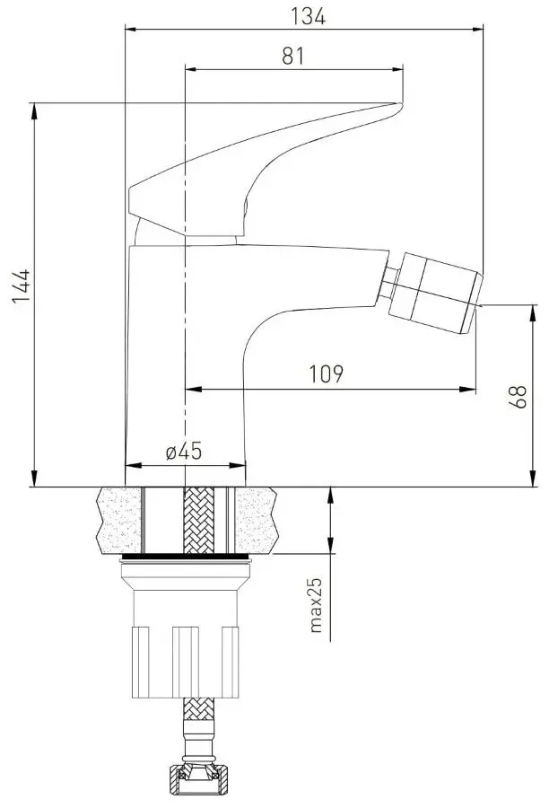 Baterie pentru bideu Volle Orlando 1525.020101 (Chrome) - 3