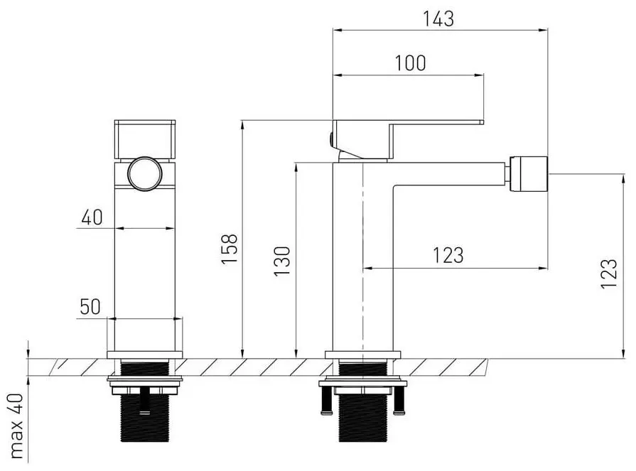 Baterie pentru bideu Volle Pardo 1548.020104 (Black) - 3