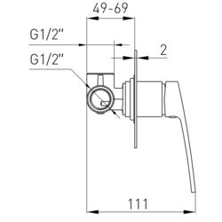 Baterie pentru dus Volle Cante 1512.101401 (Chrome) Thumb