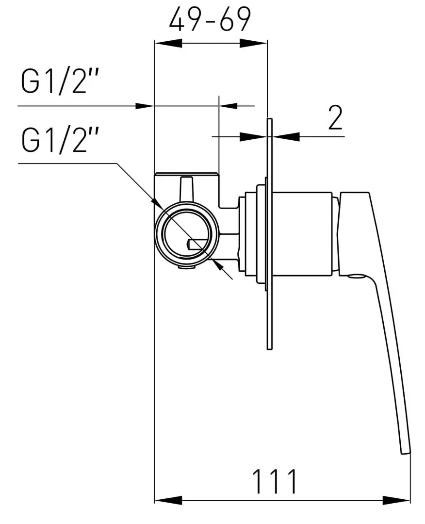Baterie pentru dus Volle Cante 1512.101401 (Chrome) - 2