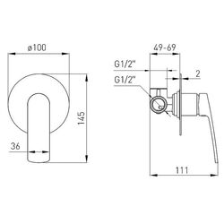 Baterie pentru dus Volle Cante 1512.101405 (Graphite) Thumb