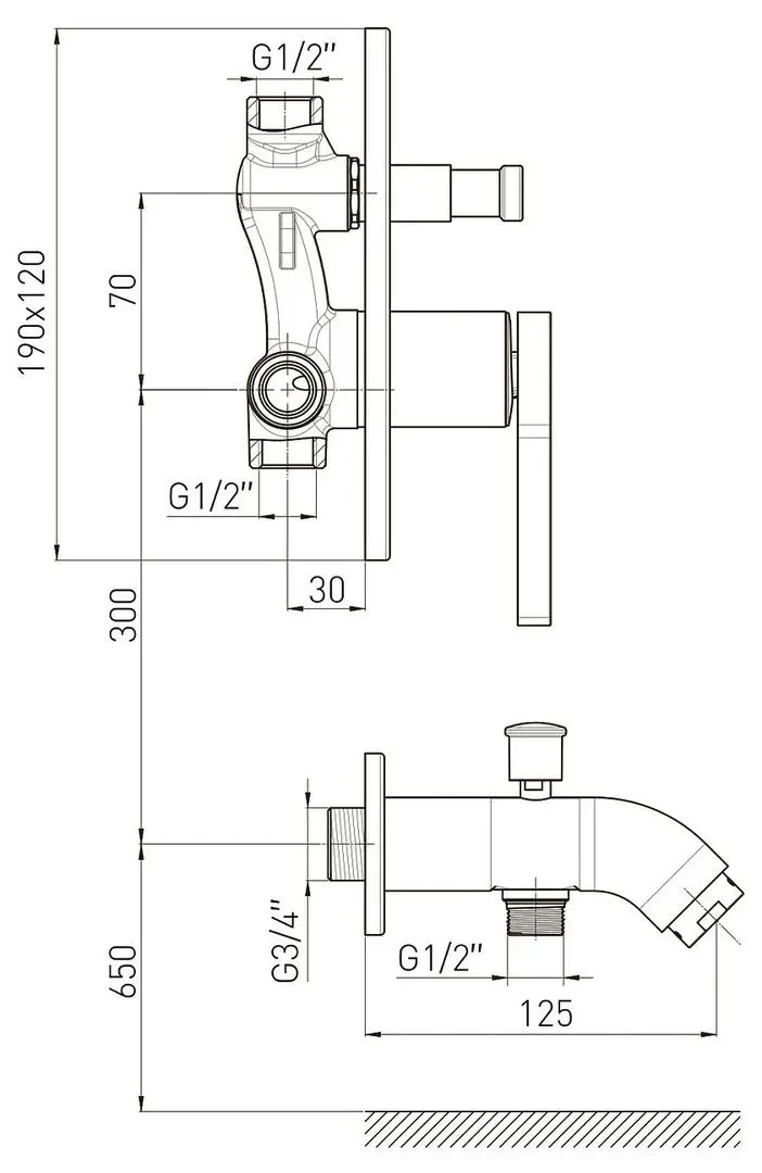 Baterie pentru dus cu montare ascunsa Volle Mora 1537.100301 (Chrome) - 3