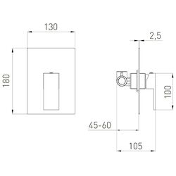 Baterie pentru dus cu montare ascunsa Volle Pardo 1548.100215 (Golden) Thumb