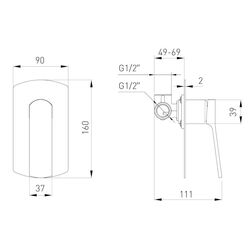 Смеситель для душа Volle Solo 1510.101402 (Brushed Nickel) Thumb