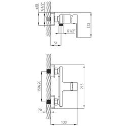 Baterie pentru dus Volle 10-40-3100-black (Black) Thumb