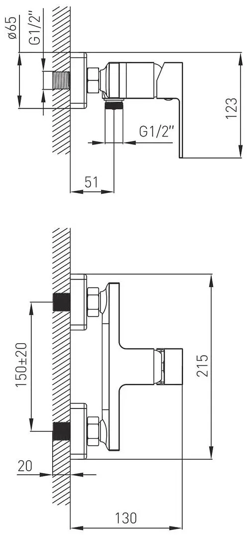 Baterie pentru dus Volle 10-40-3100-black (Black) - 3
