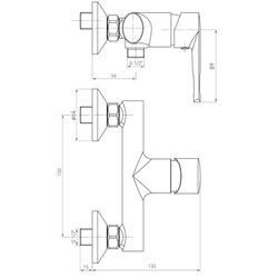 Baterie pentru dus Volle Benita 15173100 (Chrome) Thumb