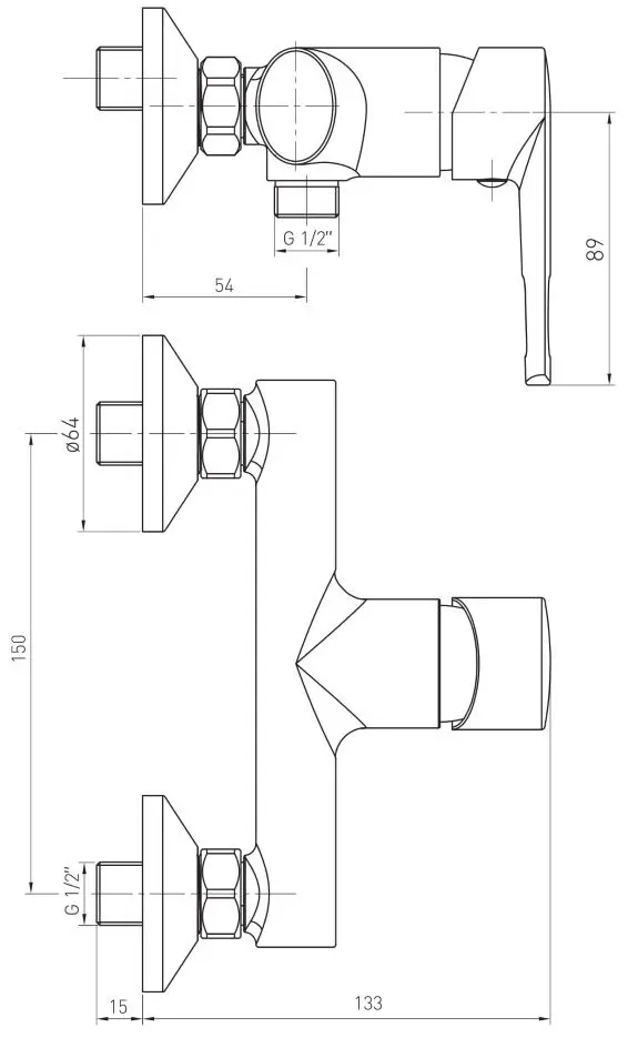 Baterie pentru dus Volle Benita 15173100 (Chrome) - 3