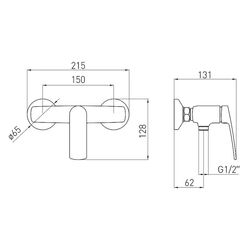 Baterie pentru dus Volle Cante 1512.101001 (Chrome) Thumb
