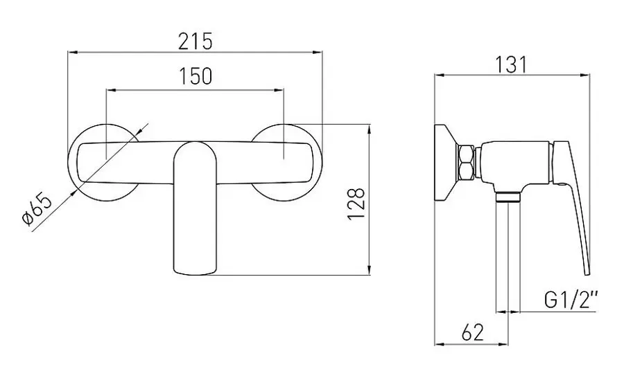 Baterie pentru dus Volle Cante 1512.101001 (Chrome) - 3
