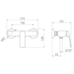 Baterie pentru dus Volle Cante 1512.101005 (Graphite) Thumb