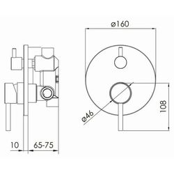 Baterie pentru dus Volle Cruze 1547.030206 (Graphite) Thumb