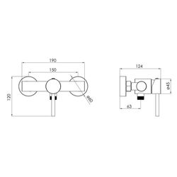 Baterie pentru dus Volle Cruze 1547.100102 (Brushed Nickel) Thumb