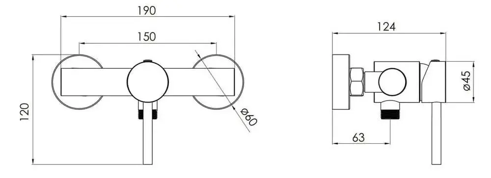 Baterie pentru dus Volle Cruze 1547.100106 (Graphite) - 3