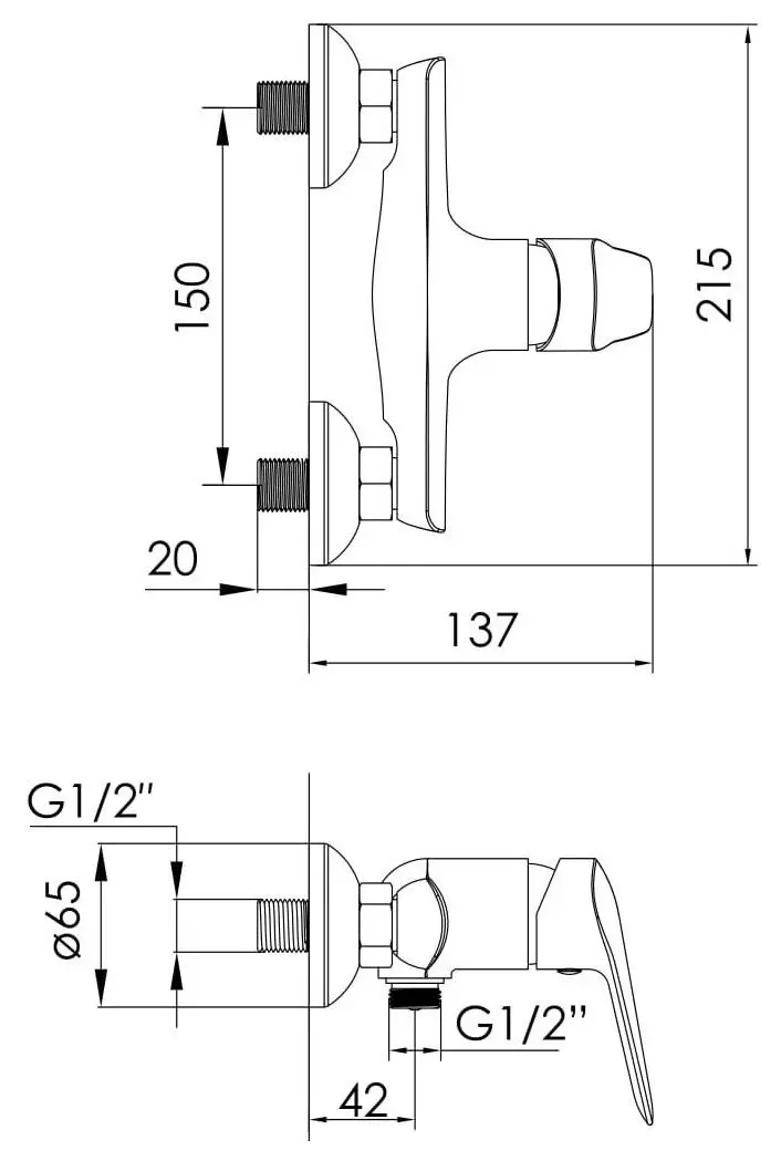 Baterie pentru dus Volle Dios 1536.100101 (Chrome) - 3