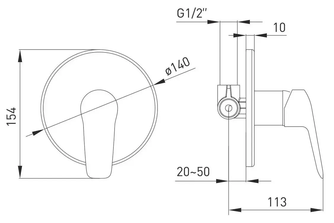 Baterie pentru dus Volle Dios 1536.100201 (Chrome) - 3
