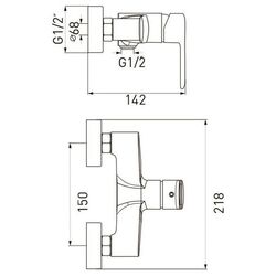 Baterie pentru dus Volle Fiesta 15153100 (Chrome) Thumb